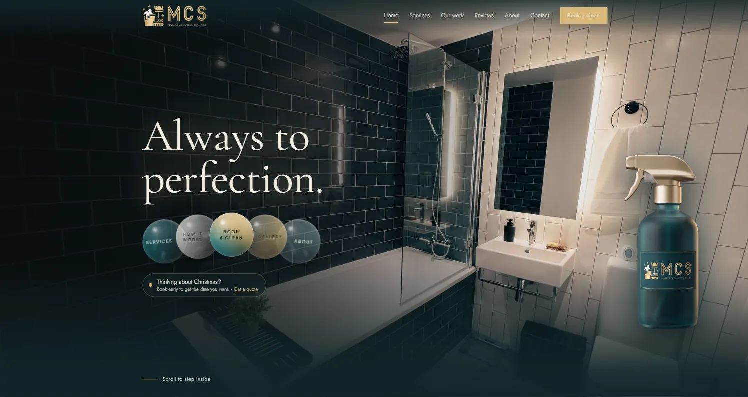 Maria's Cleaning Services homepage