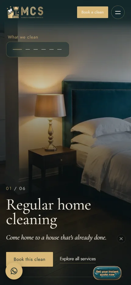 Regular home cleaning on a phone
