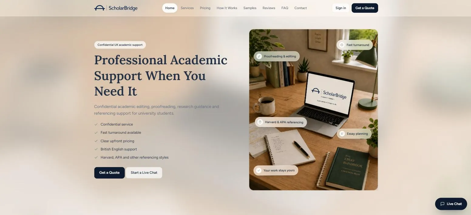 ScholarBridge homepage